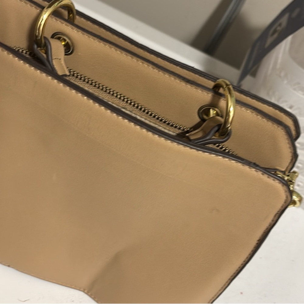 Steve Madden Tan Crossbody Bag with Structured Design